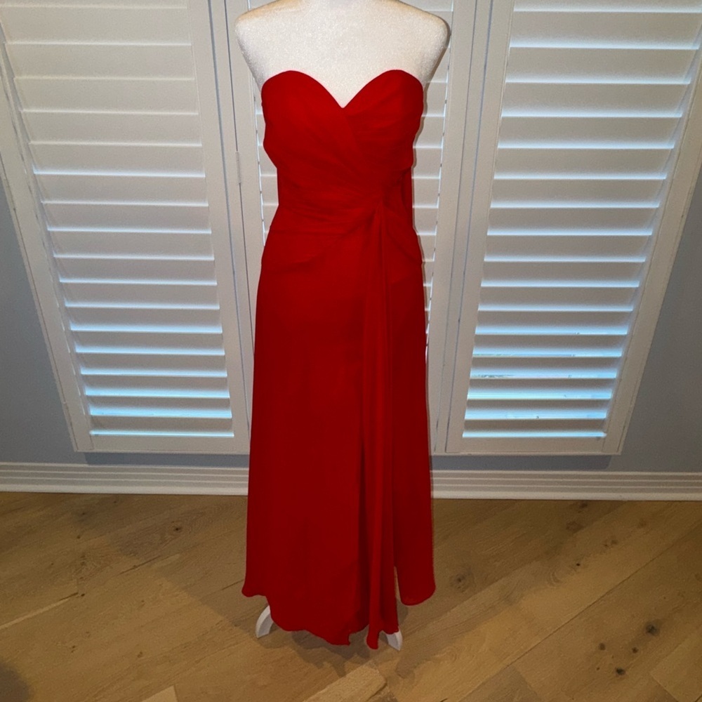 Faviana Red Strapless Prom Dress